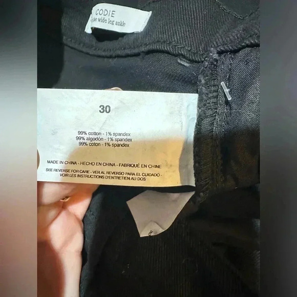 Sam Edelman Women’s  Codie Jeans Button Fly High Rise Wide Leg Ankle Black Sz 30 - Picture 7 of 10